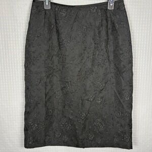 Kasper Black‎ Lace Pencil Skirt Size 12 Cocktail Event Gala NYE Whimsigoth Fairy